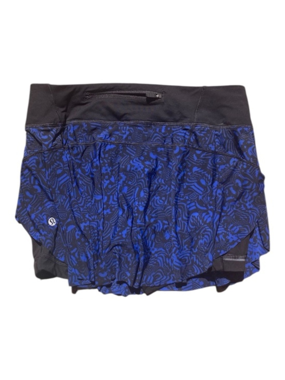 lululemon athletica Women's Blue Patterned Athletic Skort with Black Waistband 6